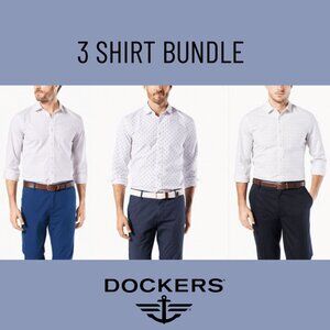 Dockers Bundle of 3 Slim Fit Button Up Shirts Size M
